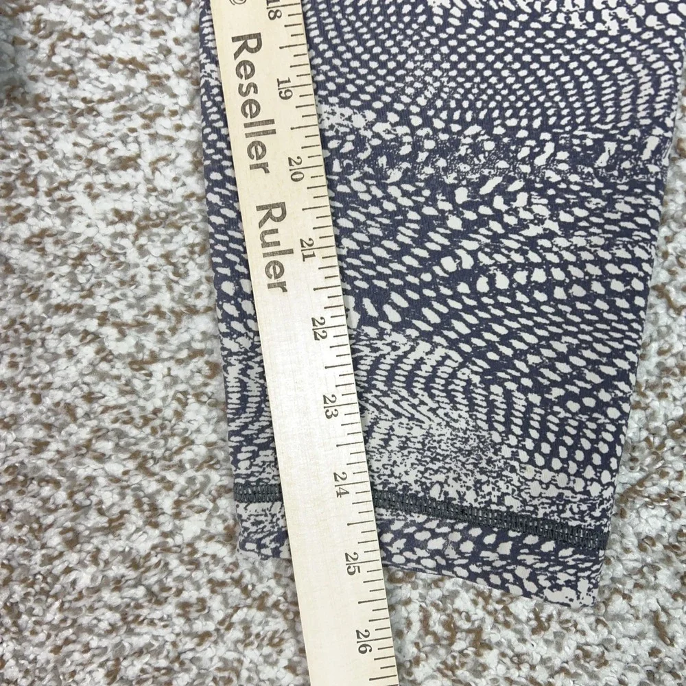 Lululemon Pants Womens 12 Gray High Rise Leggings Print Yoga Workout Gym Sports